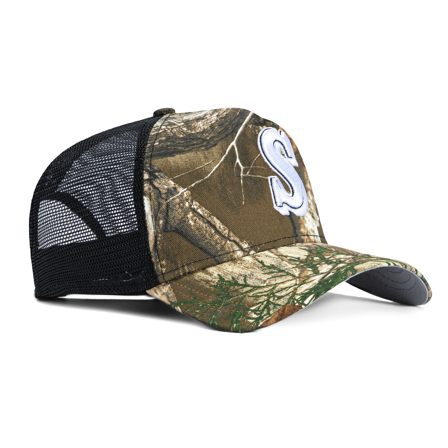 New Era 9Forty A-Frame Seattle Mariners Snapback Trucker Hat - Realtree Camo & Black - Perfect for Baseball Games, Outdoor Activities & Casual Wear