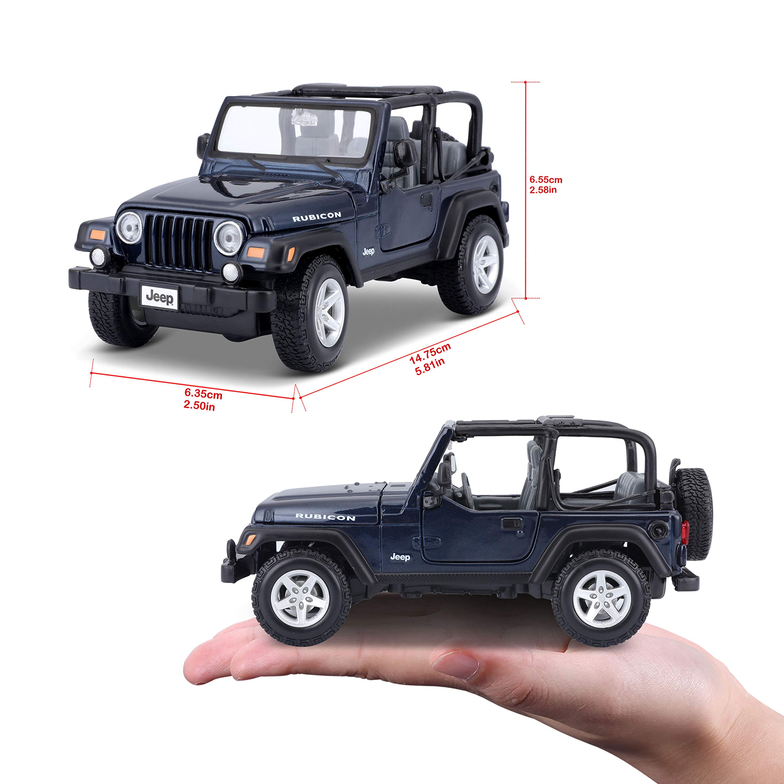 Maisto 1:27 Scale Jeep Wrangler Rubicon Diecast Model Car - Collectible Toy Vehicle for Adults & Kids (Colors May Vary) - Perfect for Display, Gifts, and Car Enthusiast Collections