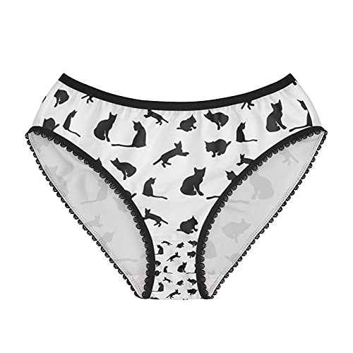 Funny Cats Silhouette Pattern Cotton Panties for Women - Comfortable Briefs Underwear for Casual Wear, Sleep & Lounge