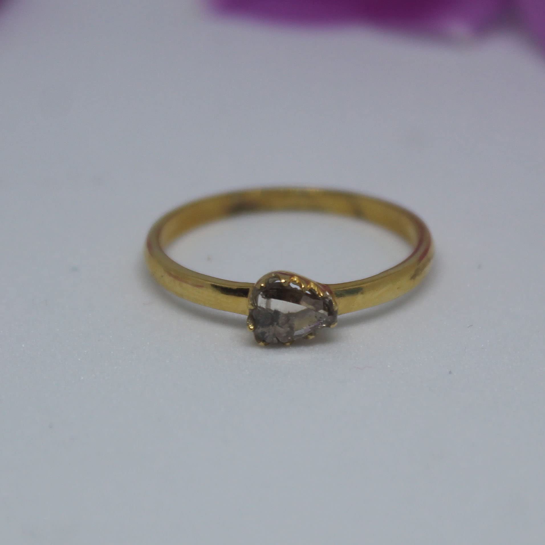 Natural Uncut Polki Diamond Ring - 14K Gold Filled 925 Sterling Silver Engagement Ring for Women | Victorian Style Handmade Jewelry | Perfect Gift for Anniversary, Wedding & Special Occasions