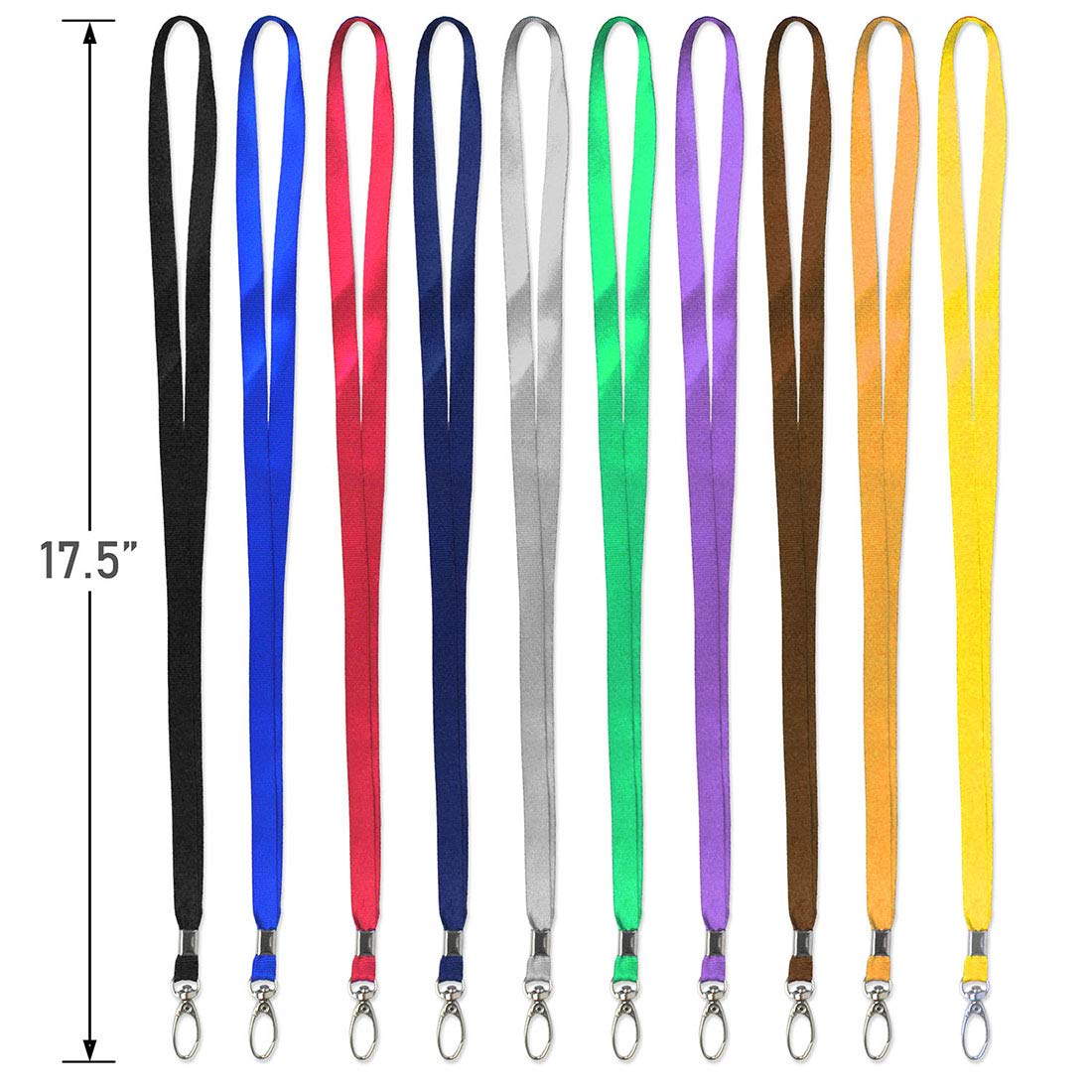 Navy Blue Nylon Lanyards 50Pcs with Swivel Hooks - for ID Badges & Keys
