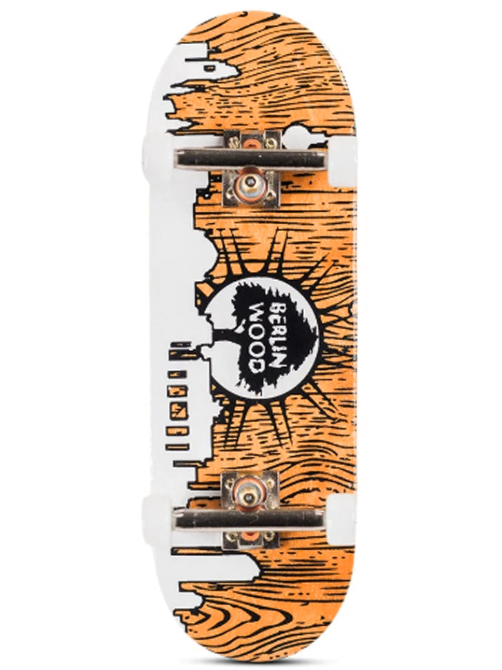 Berlinwood Fingerboard Complete BW Skyline - Professional Finger Skateboard for Tricks & Stunts - Perfect for Skateboard Enthusiasts & Collectors