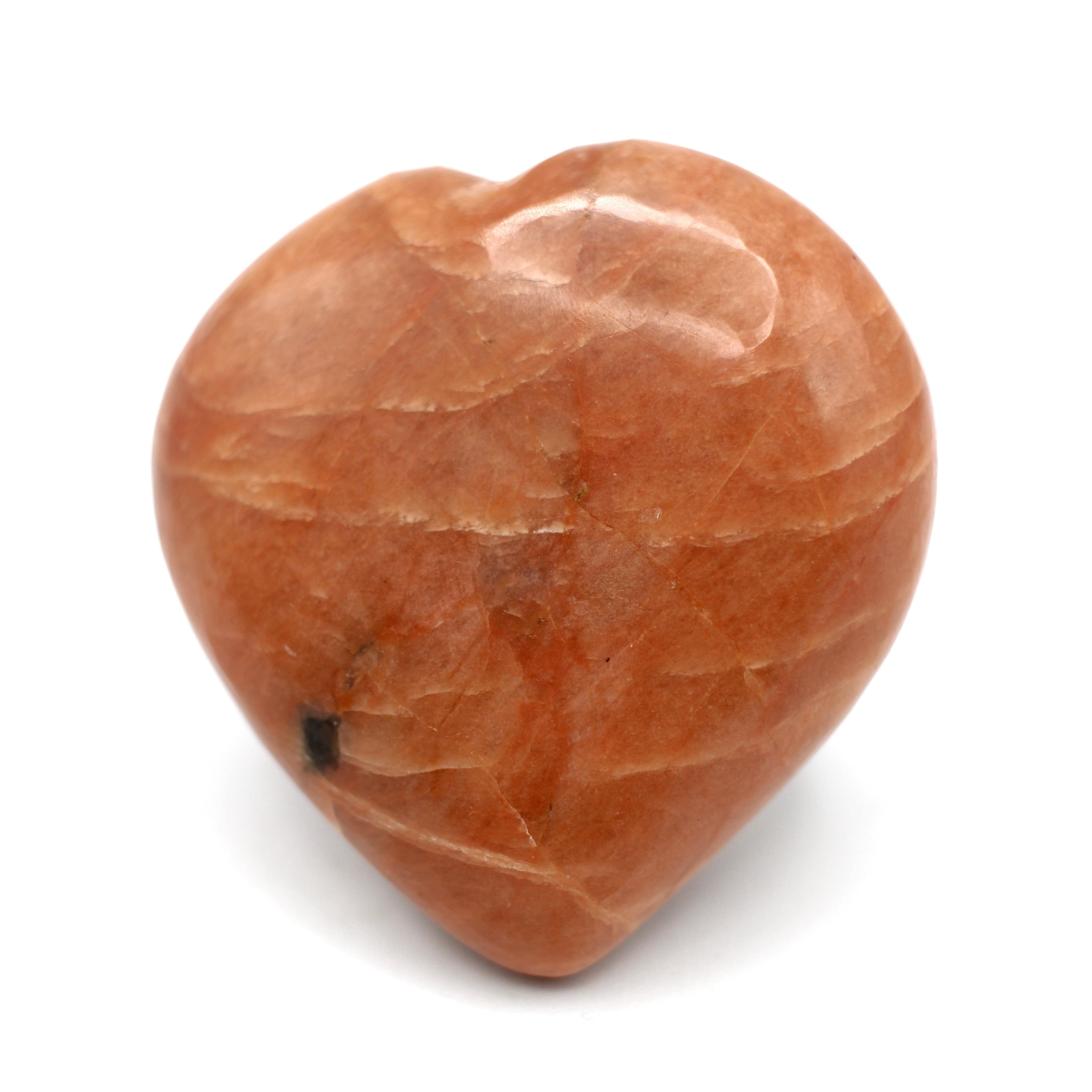 Natural Canadian Peach Moonstone Heart Carving - Healing Crystal for Love & Emotional Balance | Perfect for Meditation, Jewelry Making & Spiritual Gifts