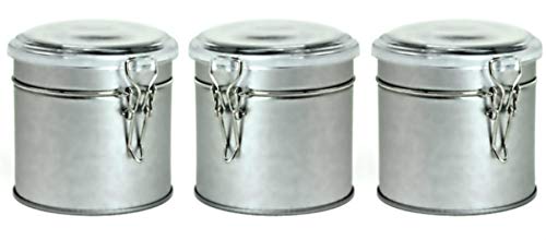 3-Piece Airtight Food Storage Canisters Set with Clear Acrylic Lids - Kitchen Organization for Coffee, Tea, Sugar & Dry Goods - Brushed Stainless Steel Containers for Pantry, Countertop & Home Decor