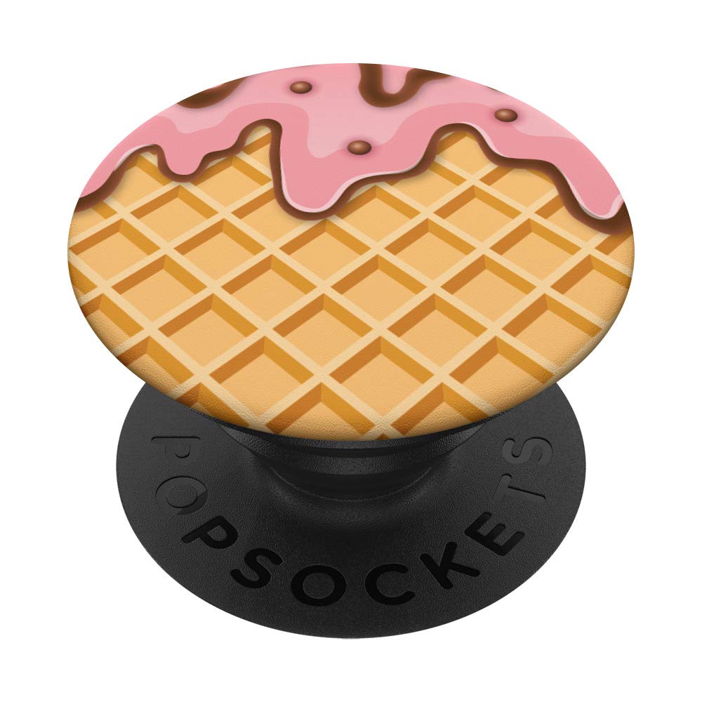 Waffle Cone PopSockets PopGrip - Interchangeable Phone & Tablet Grip with Strong Adhesive | Perfect for Daily Use, Travel, and Hands-Free Viewing
