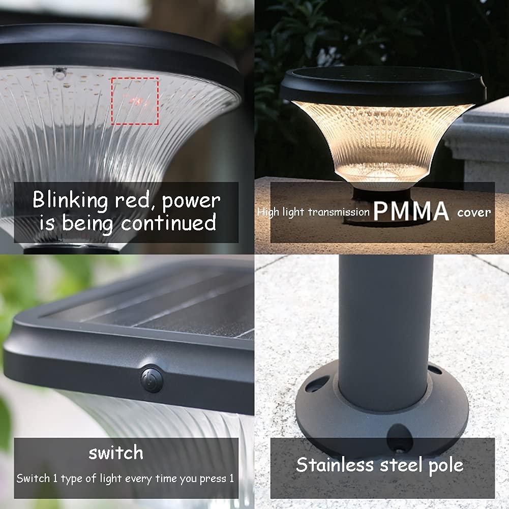 Solar Deck Post Lights Outdoor - Waterproof LED Solar Lights for Garden Fence, Patio & Wooden Posts with 3 Lighting Modes (Warm White) | Perfect for Pathway, Driveway & Backyard Decoration