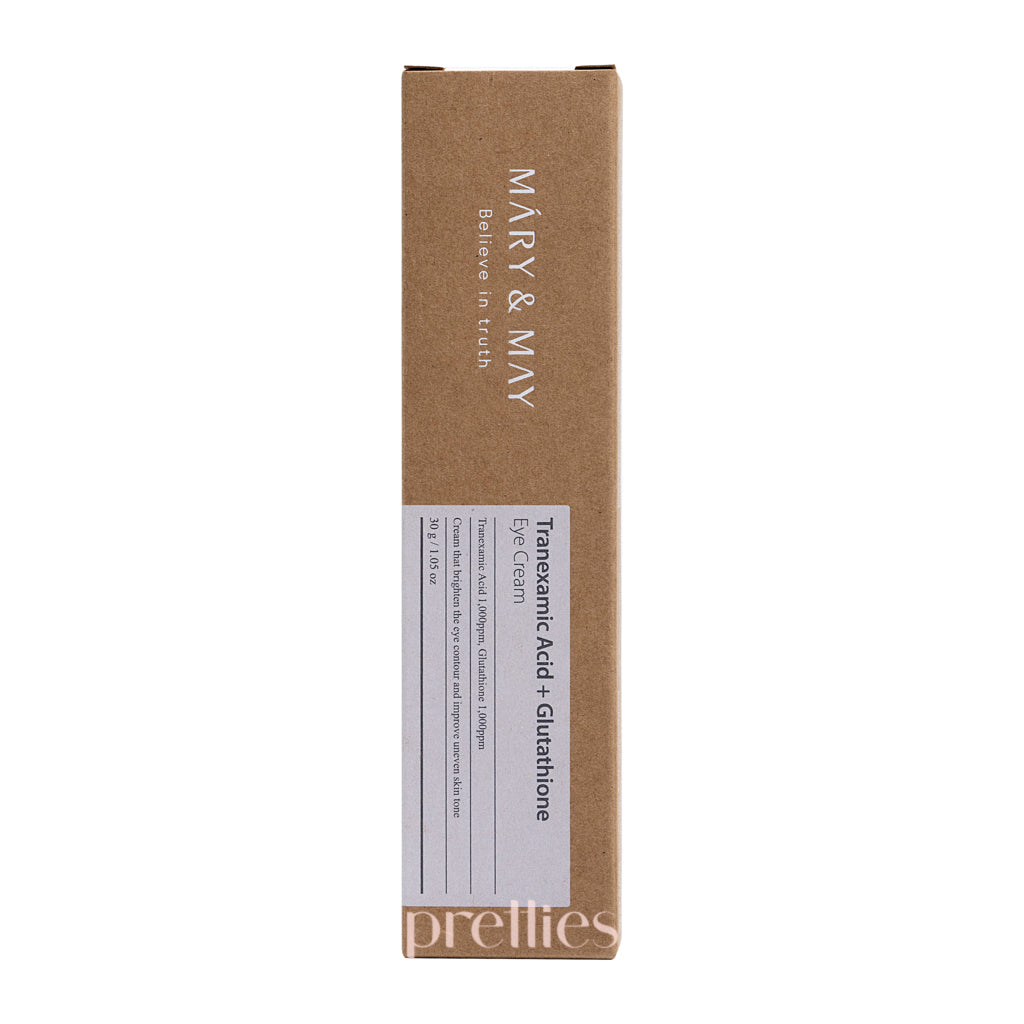 Mary & May Tranexamic Acid + Glutathione Brightening Eye Cream 30g - Dark Circle Treatment & Anti-Aging for Women - Perfect for Night Care & Travel Skincare Routine