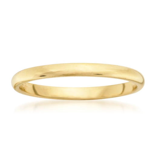 2mm Classic Gold Band Ring for Women - Elegant & Timeless Wedding, Engagement, or Everyday Jewelry Gift