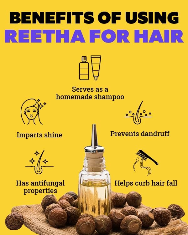 Organic Reetha Powder (Soapnut) 500g - Natural Hair Growth, Scalp Treatment & Skin Care | Kunkudukai, Aritha, Ritha for Shine & Dandruff Relief | Vegan, Chemical-Free Hair Wash Solution for Healthy Locks - Perfect for DIY Shampoo & Ayurvedic Beauty Routines
