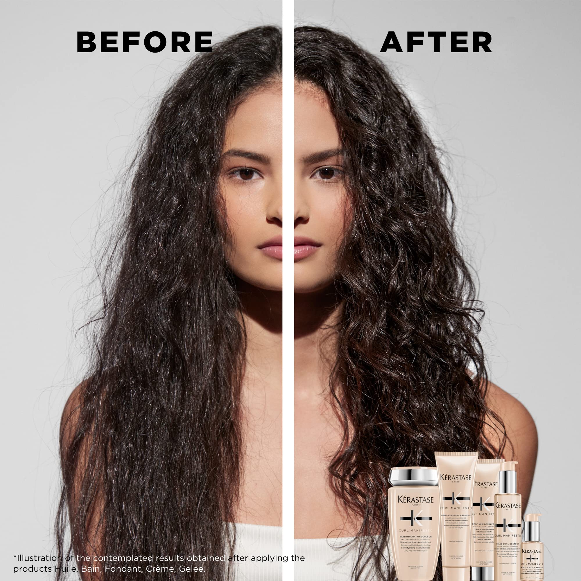 Kerastase Curl Manifesto Hydrating Shampoo and Conditioner Set for Wavy, Curly & Coily Hair | Gentle Cleansing, Frizz Control & Moisture Boost | Salon-Quality Hair Care for Defined, Soft Curls | Perfect for Daily Use & Styling