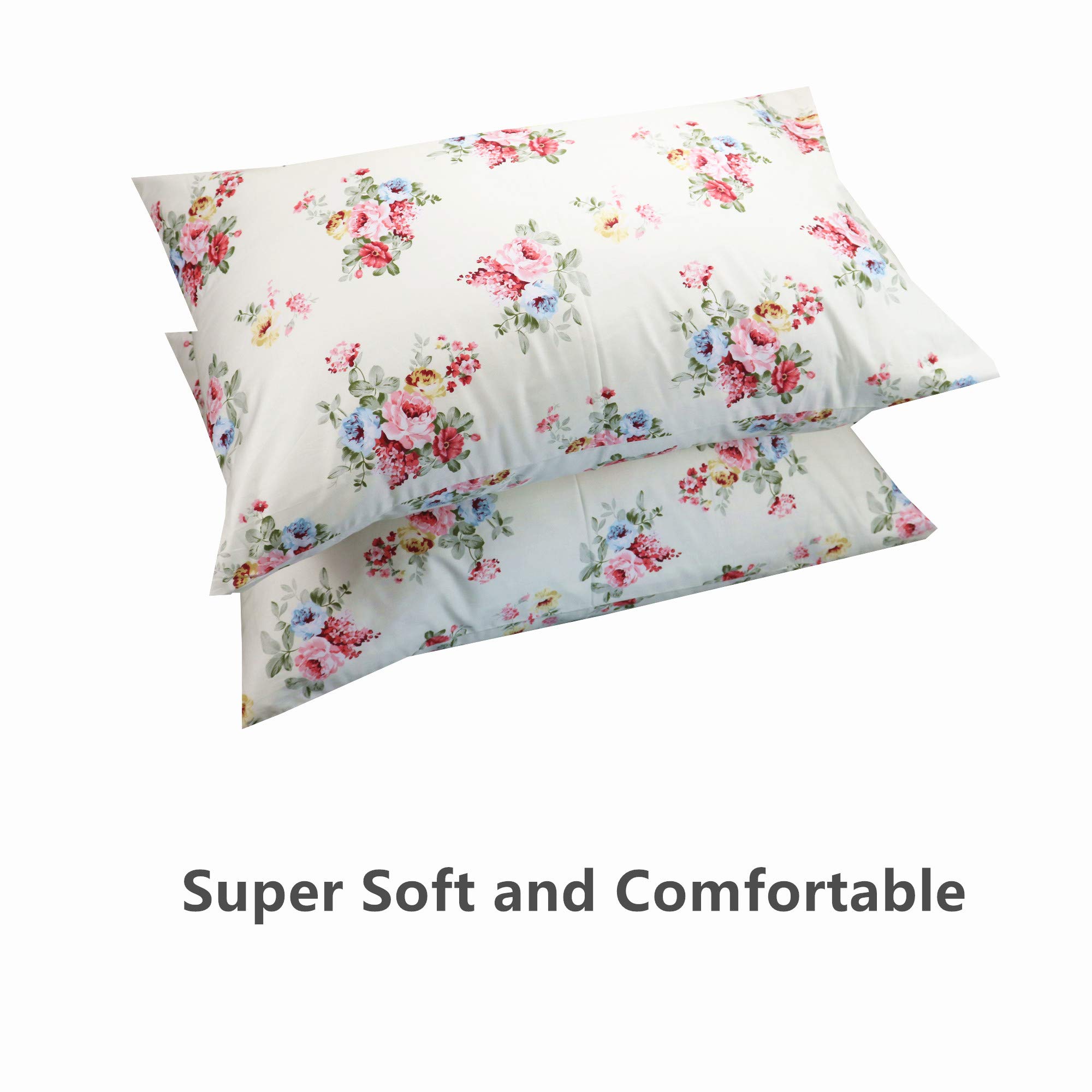 Luxury Cotton Queen Pillowcase Set of 2 - 20x30 Inch for Bedroom Decor