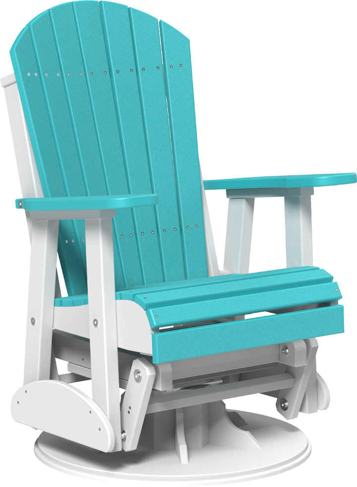 LuxCraft 2-Foot Adirondack Swivel Glider Chair - Outdoor Patio Rocking Chair for Garden, Deck, Porch & Backyard Relaxation