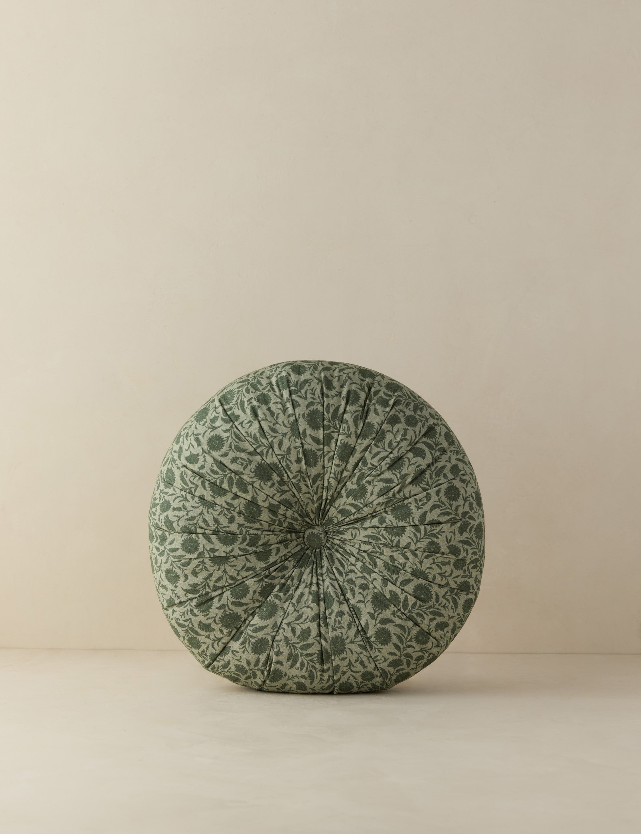 Premium Linen Cotton Tufted Round Pillow - Soft Decorative Throw Cushion for Sofa, Bed, Nursery & Outdoor Use