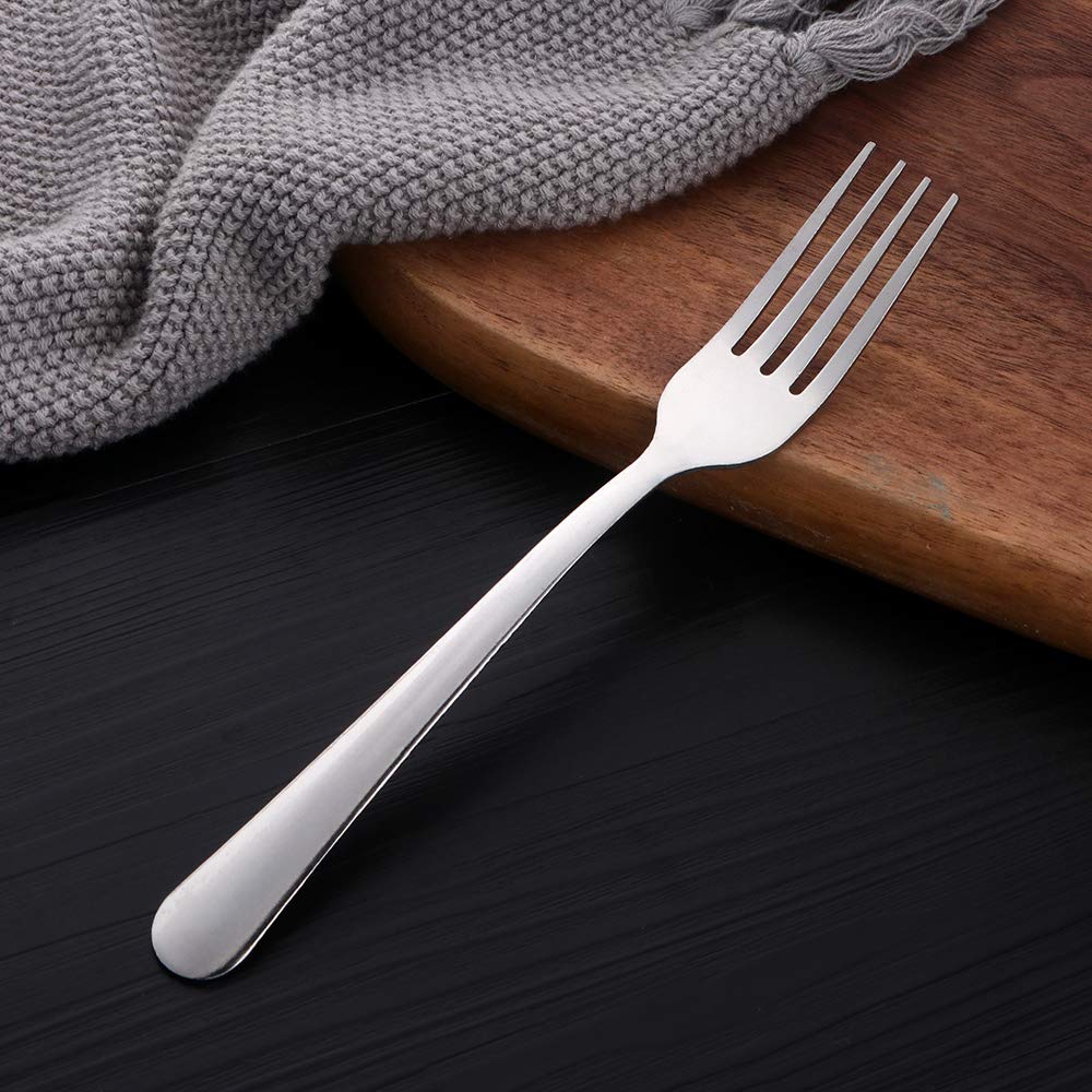 Premium 7-Inch Stainless Steel Salad Forks Set of 12 - Elegant Silver Flatware for Dinner Parties, Restaurants & Home Dining - Durable & Dishwasher Safe Cutlery
