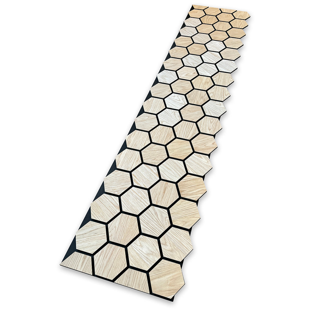 Hexagon WOODFLEX Acoustic Wood Wall Panels 2700mm x 600mm Oak Veneer - Soundproof Home & Office Decoration for Studios, Theaters, and Conference Rooms