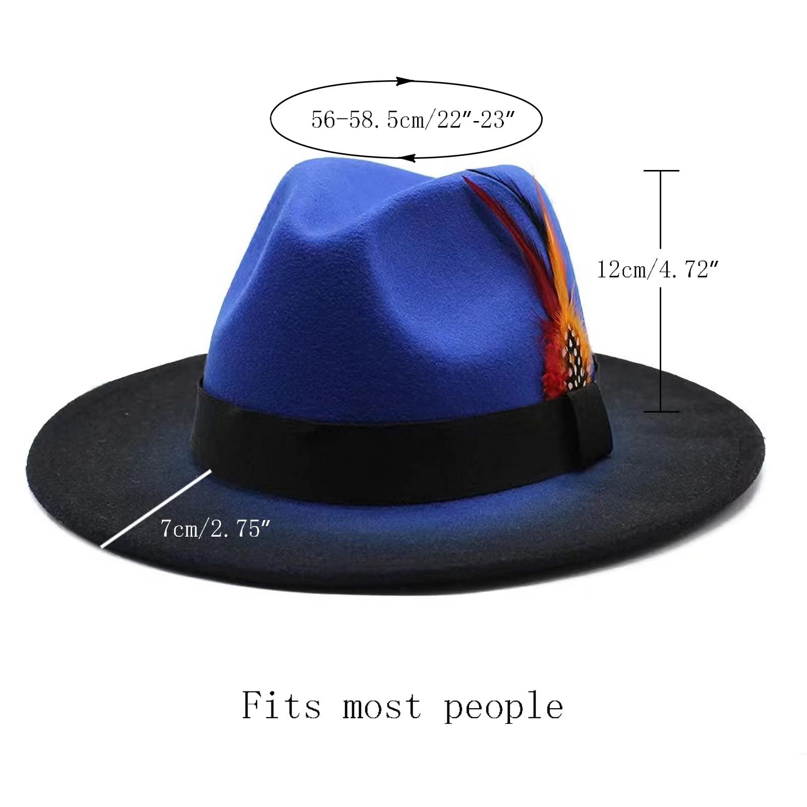 Stylish Women's Fedora Hat - Fashionable Gradient Felt Panama Hat with Chain & Feather Decoration | Perfect for Outdoor Events, Parties, and Summer Vacations