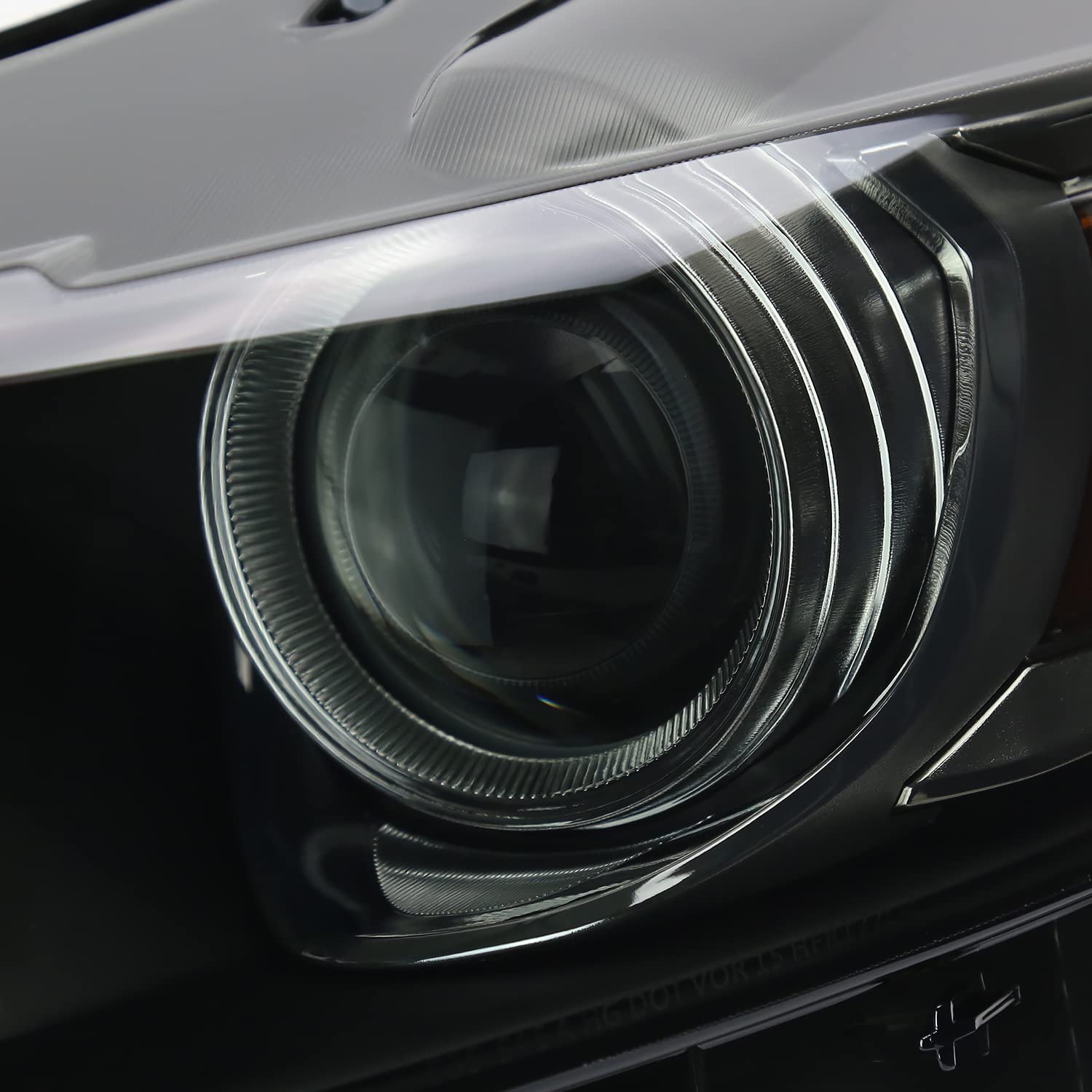 Spec-D Tuning Black Smoke Projector Headlights with LED Sequential Switchback Turn Signals & Startup Animation - Compatible with 2015-2020 Ford Mustang (Left+Right Pair) - Upgrade Your Ride for Night Driving & Car Shows