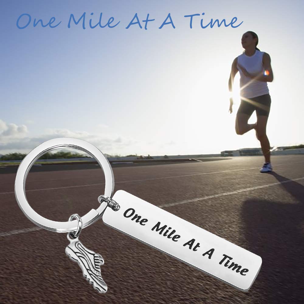 FOTAP Running Keychain - Inspirational Runner Jewelry Gift for Marathon, 5K, 10K & Half Marathon - Perfect Motivational Present for Runners, Joggers & Athletes - Great for Race Day, Training & Fitness Milestones