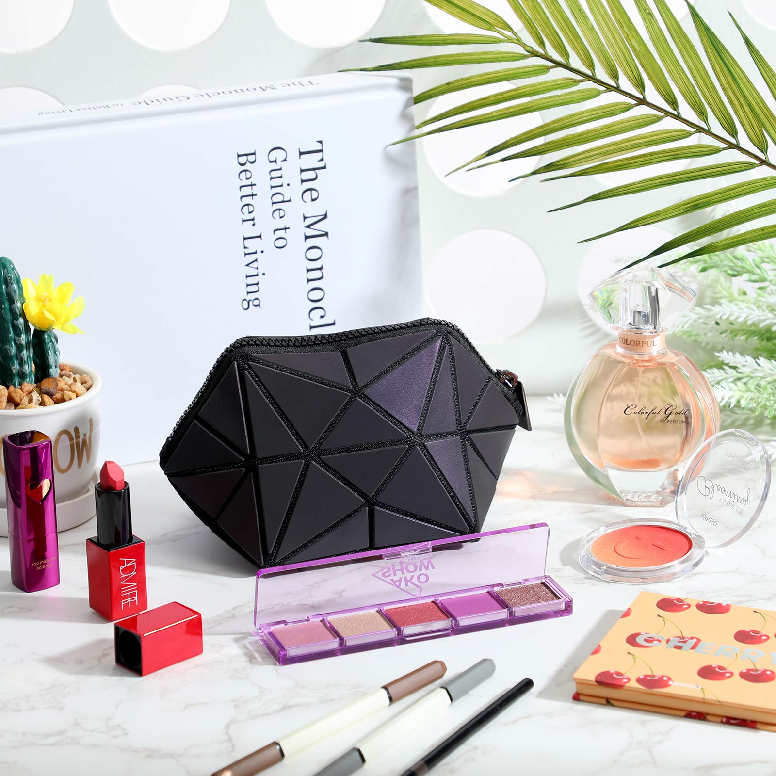 WeeWooday 3-Piece Travel Makeup Bag Set for Women - Waterproof Cosmetic Organizer with Wrist Strap, Holographic Luminous Design - Perfect for Travel, Gym & Daily Use