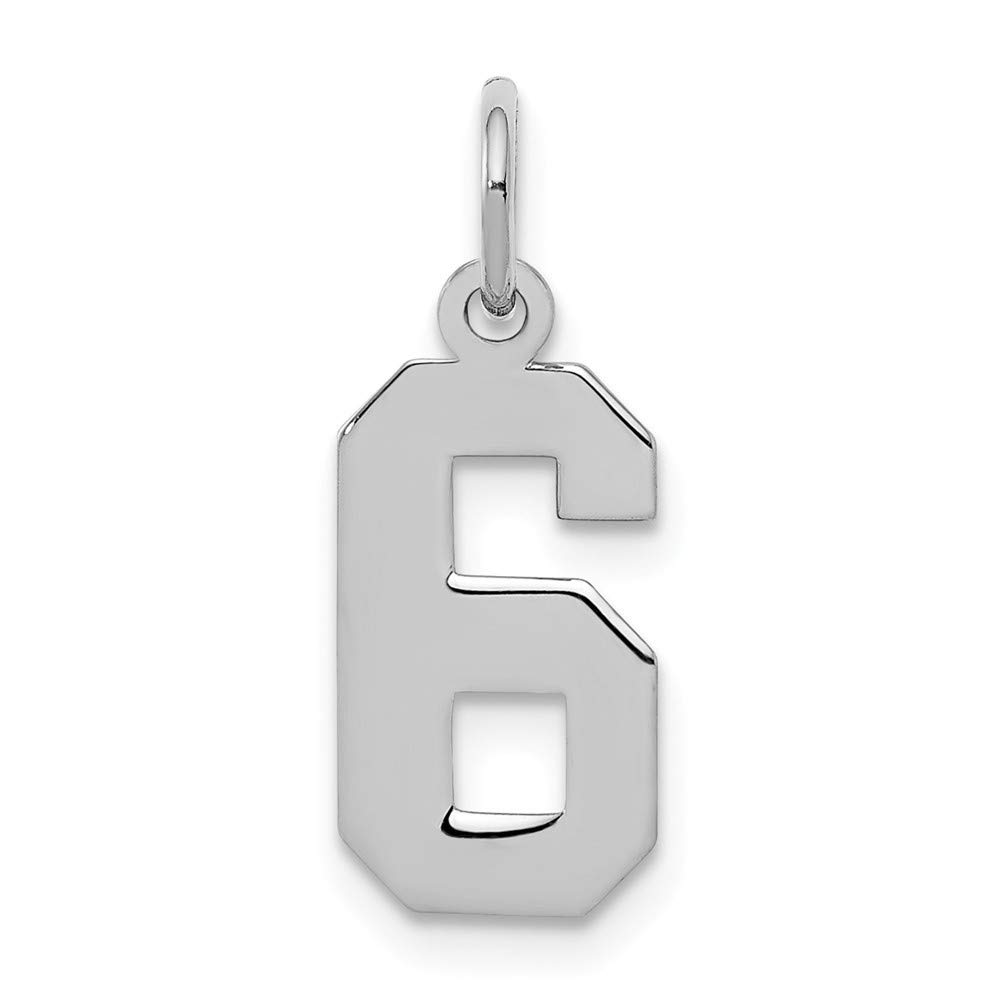 Roy Rose Jewelry Sterling Silver Small Polished Number 6 Pendant Necklace - Elegant Minimalist Jewelry for Birthdays, Anniversaries & Everyday Wear