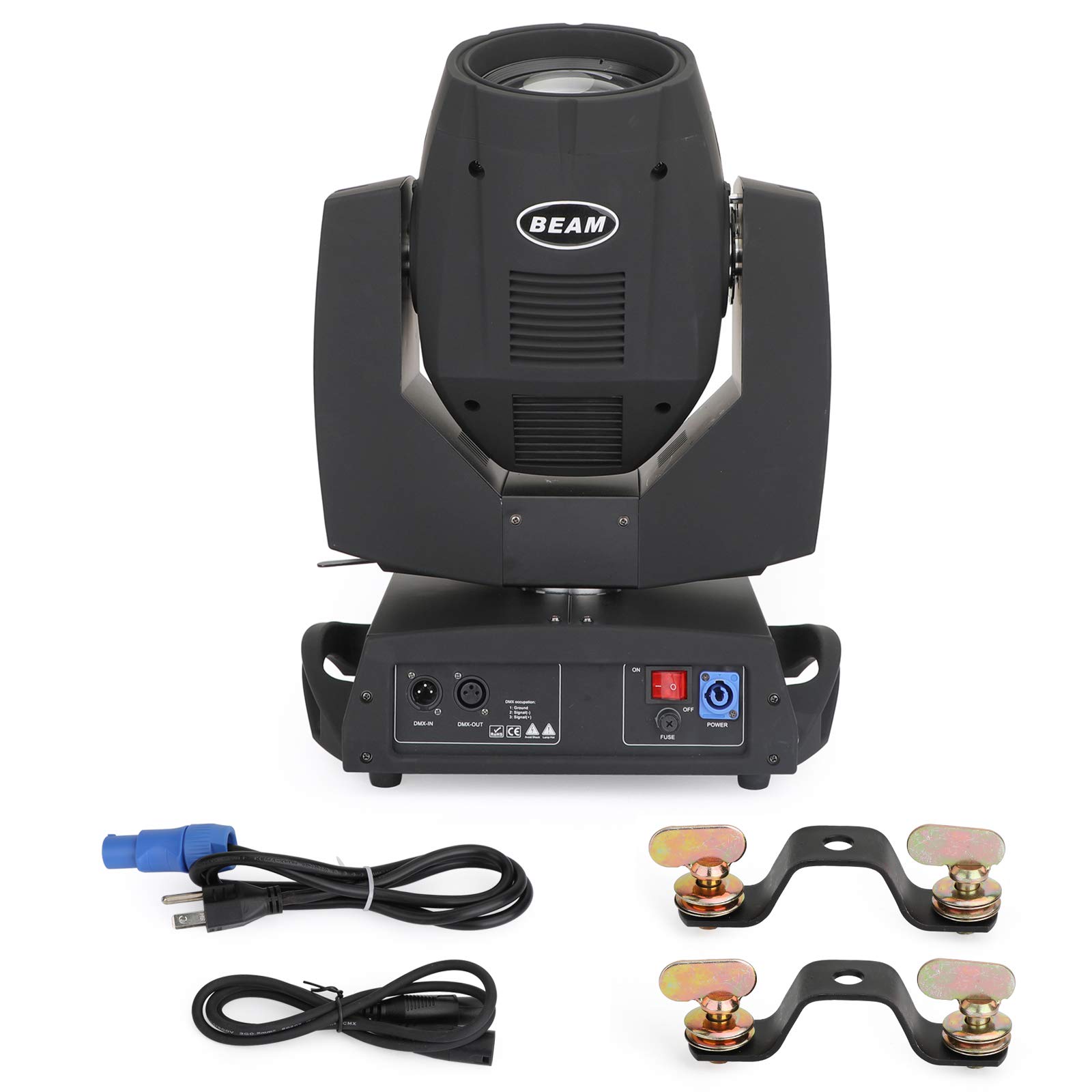 230W RGBW LED Moving Head Light with 7R Beam & 8 Prism - DMX512 Stage Lighting for DJ Disco Party, Concert, Wedding, and Nightclub Events (Black)
