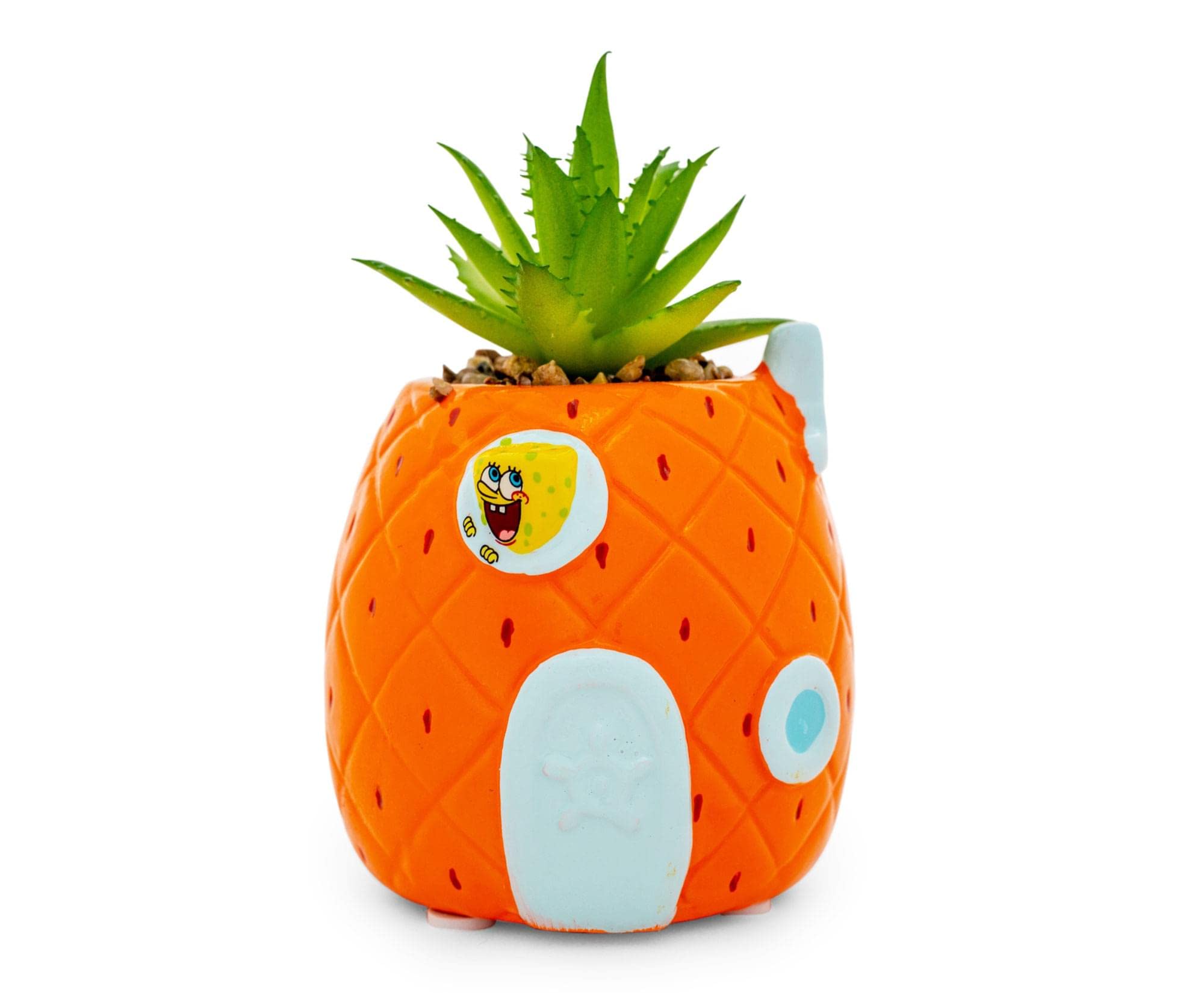 Nickelodeon SpongeBob Pineapple House Artificial Faux Greenery Plant in Ceramic Pot - SpongeBob SquarePants Home Decor for Kids Room, Office Desk, or TV Stand