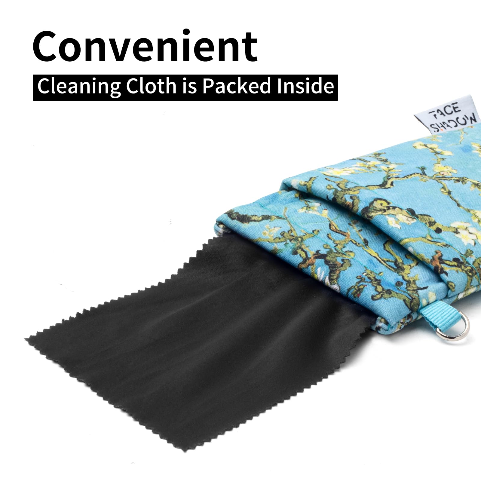 Soft Squeeze Top Eyeglass Case for Women & Men - Double Glasses Holder with Cleaning Cloth - Perfect for Travel, Office & Daily Use