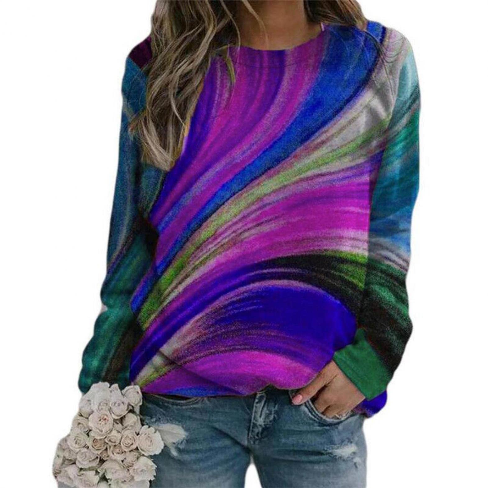 FABIURT Women's Casual V-Neck Printed Blouse - Loose Short Sleeve Summer Tunic Top for Women | Cute Floral Tee Shirt | Perfect for Beach Outings, Date Nights & Casual Wear