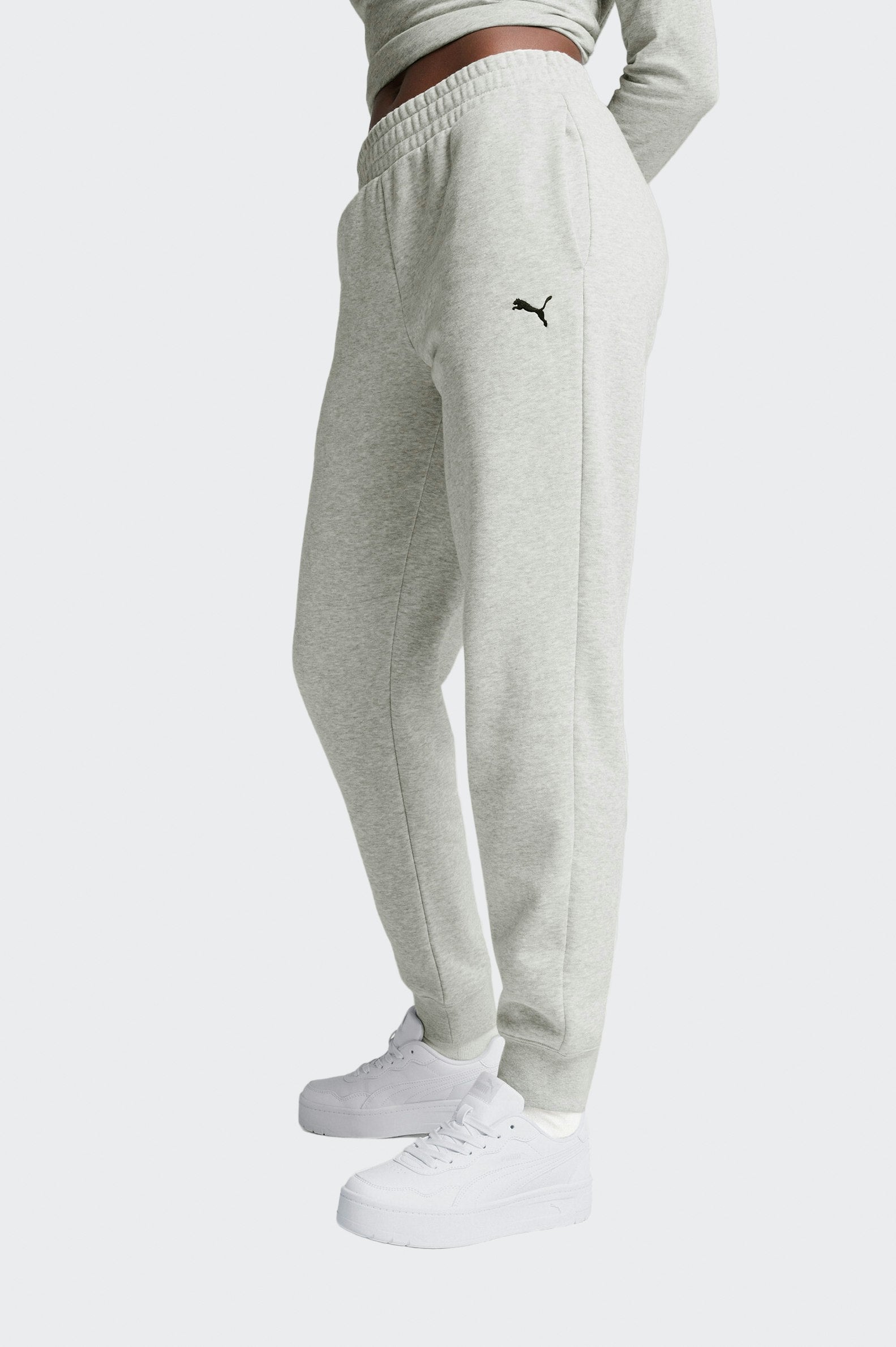 PUMA Women's Essentials Small Logo Grey Sweatpants - Soft Joggers for Lounge, Gym & Casual Wear