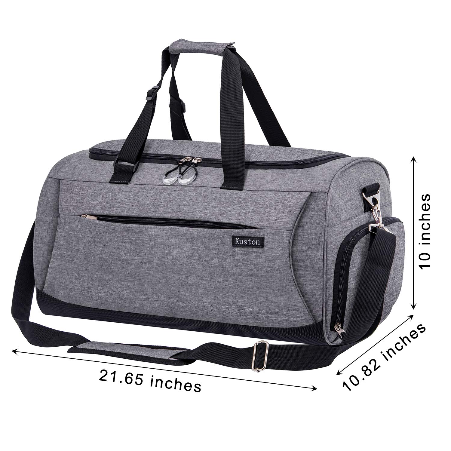 Kuston Sports Gym Bag with Separate Shoes Compartment & Wet Pocket - Durable Gym Duffel Bag for Men & Women - Perfect for Workouts, Travel & Overnight Trips