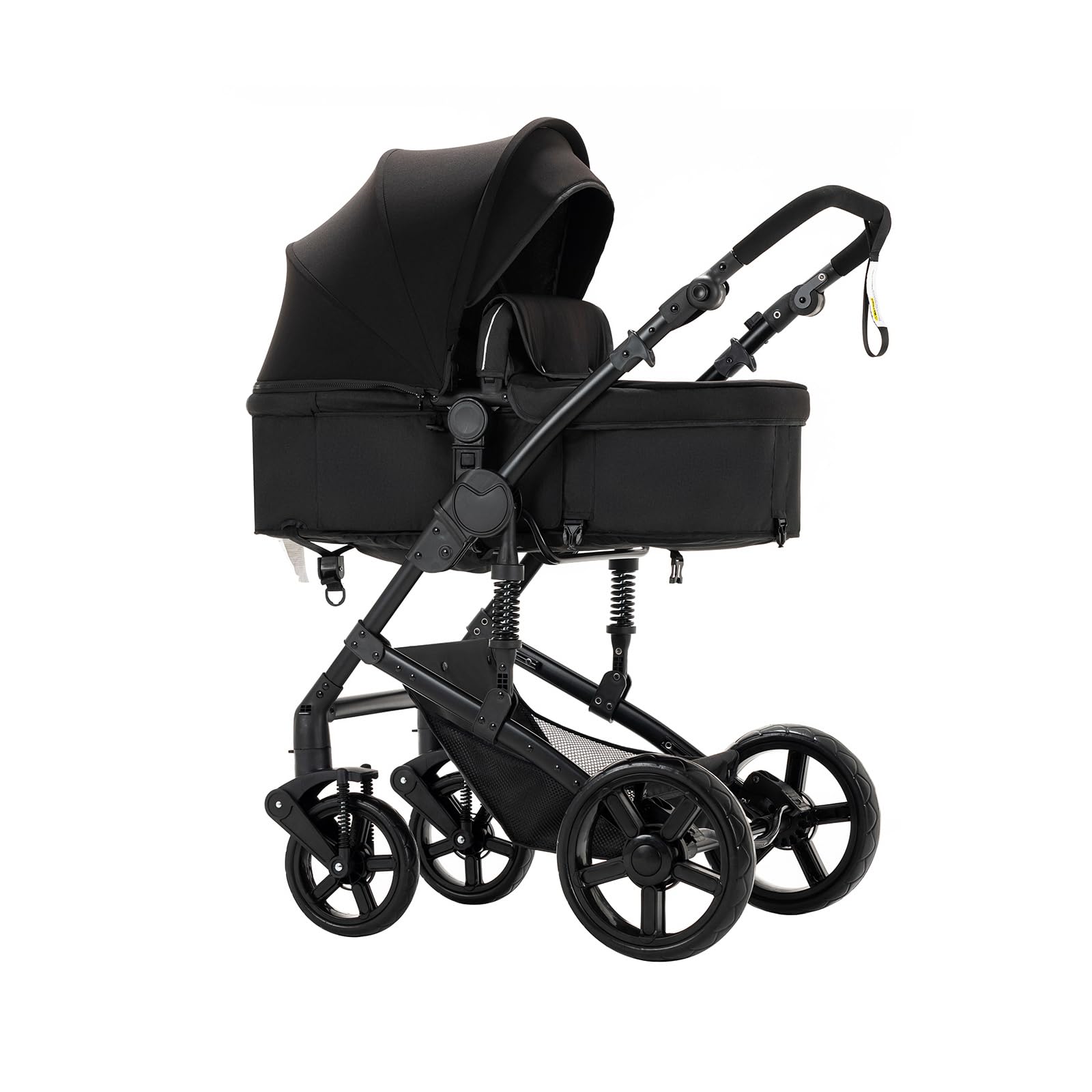 2 in 1 Convertible Baby Stroller with Bassinet - Reversible Infant Pushchair, Foldable Lightweight Travel Pram for Newborn & Toddler (Black) | Perfect for Shopping, Travel & Outdoor Walks