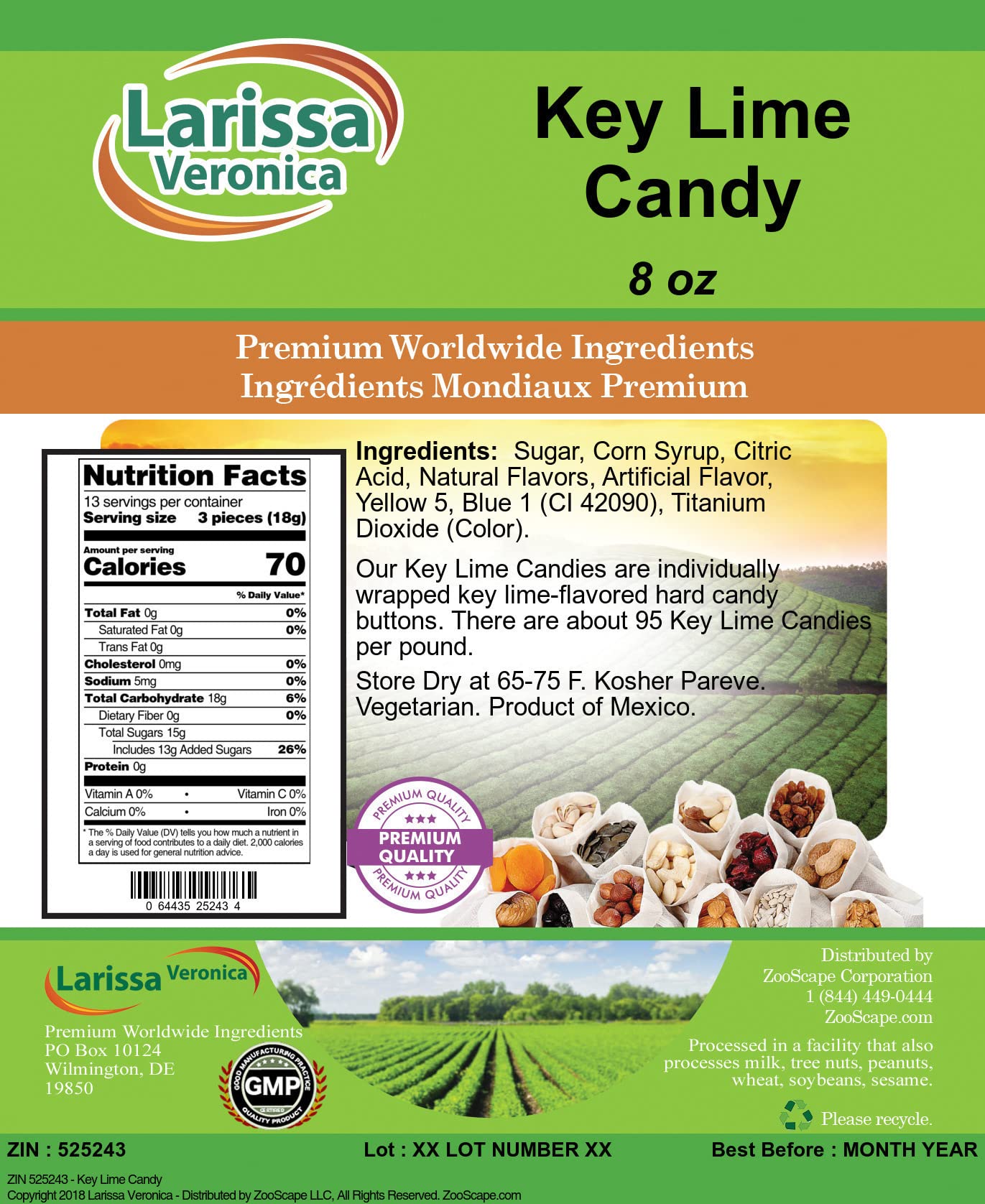 Key Lime Candy - 2 Pack (8 oz Each) | Tart & Sweet Lime Flavored Hard Candy | Perfect for Parties, Gifts & Office Snacks