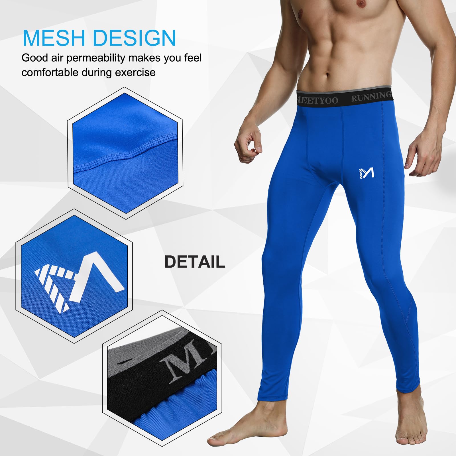 Men's Cool Dry Sports Workout Running Tights Leggings - Breathable Compression Pants for Gym, Jogging & Active Lifestyle