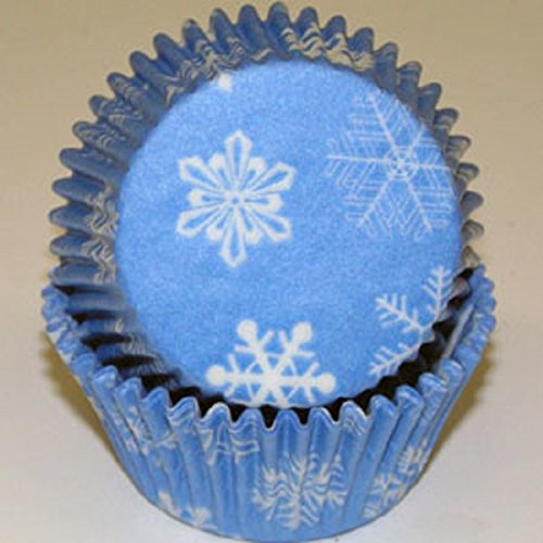 Oasis Supply Standard Baking Cups - 50 Count Snowflake Design - Perfect for Cupcakes, Muffins & Party Desserts