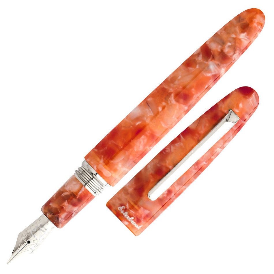 Esterbrook Estie Oversize Fountain Pen - Petrified Forest Design with Palladium Trim - Premium Writing Instrument for Calligraphy, Journaling & Gifting