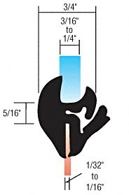CRL One-Piece Self-Sealing Universal Weatherstrip for Doors & Windows - Fits 1/32