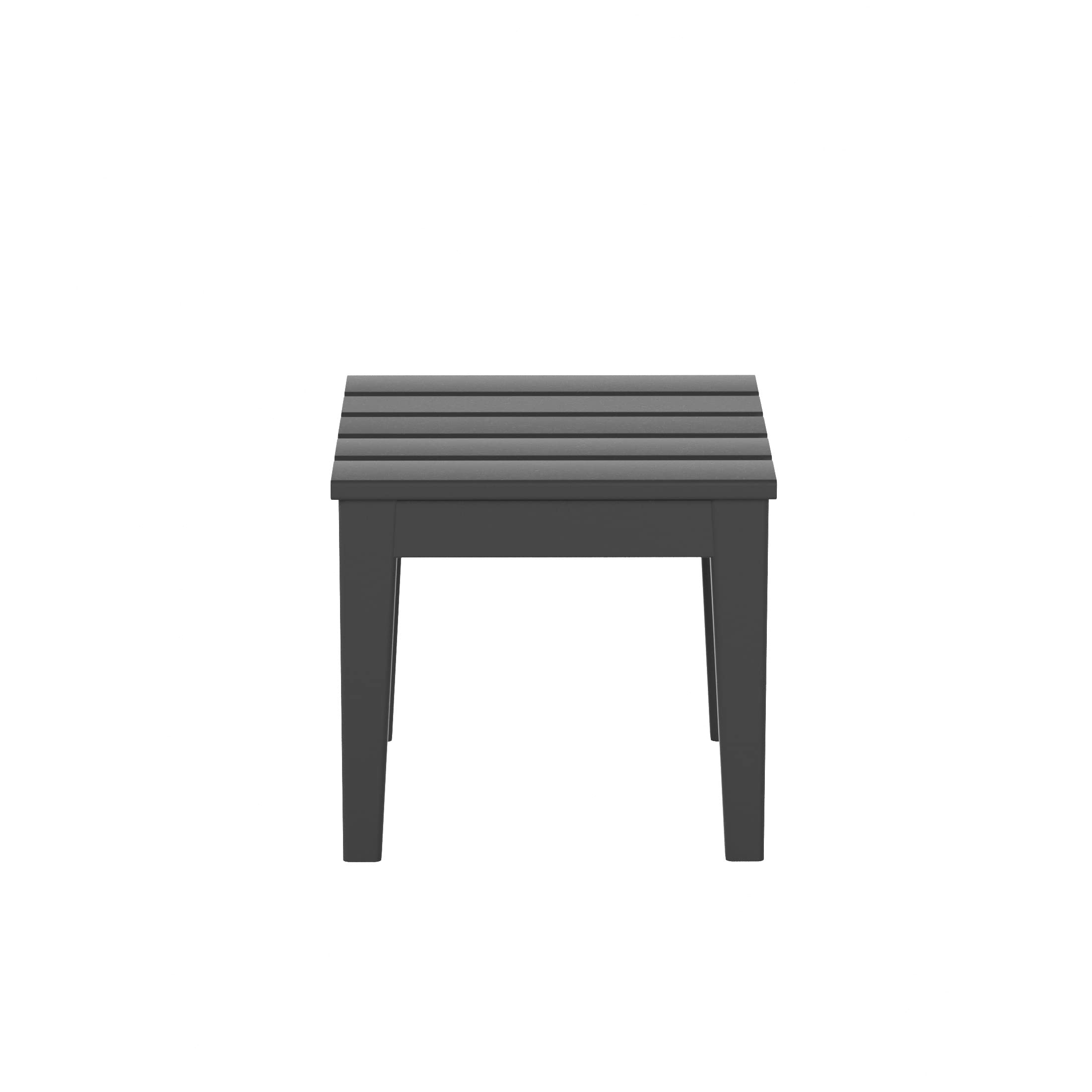 Weather-Resistant Small Outdoor Side Table - Square Patio End Table & Coffee Table for Indoor, Porch, Balcony, Garden, Poolside & Deck Use - Durable Gray Conversation Table for Outdoor Entertaining & Relaxation