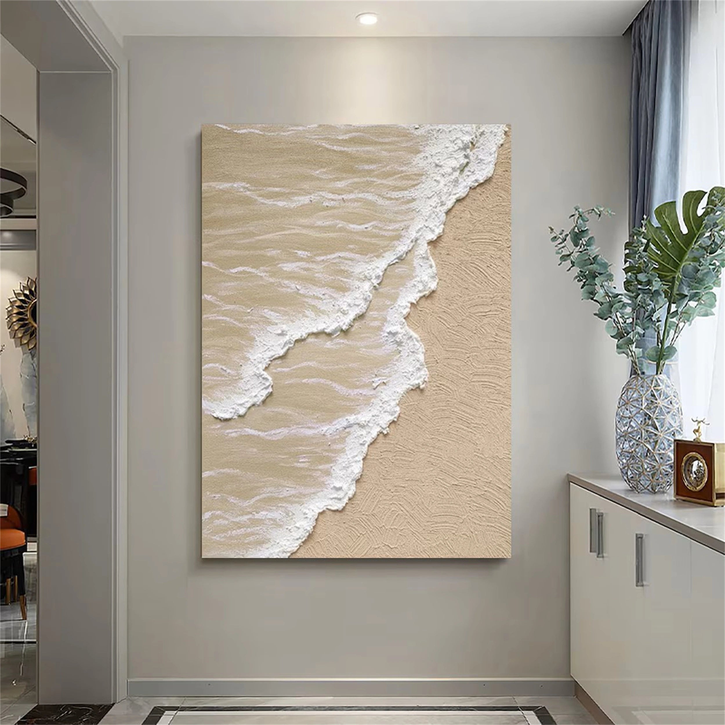 Ocean and Sky Painting #OS 078 - Handmade Canvas Wall Art for Home Decor, Office, Living Room & Bedroom