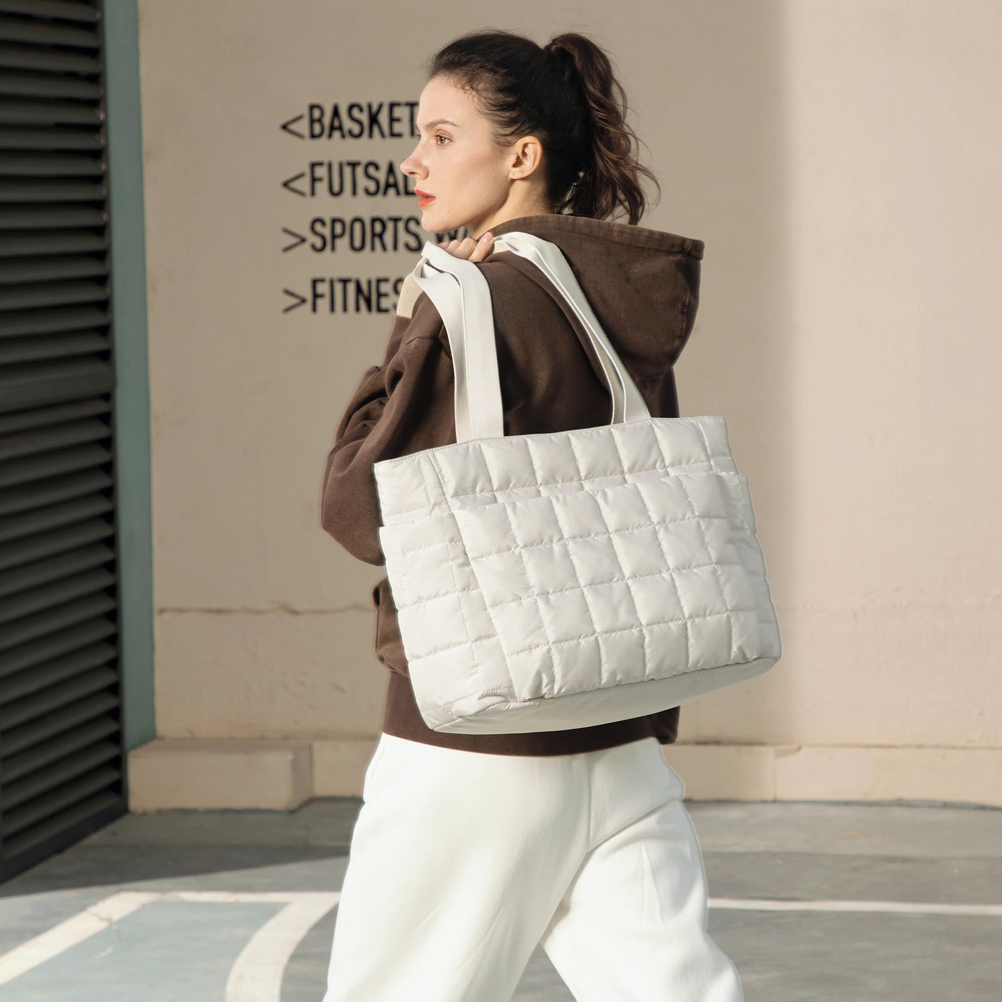 Befen Quilted Puffer Laptop Tote Bag for Women - Lightweight Waterproof Work Bag, Travel & Beach Purse - Perfect for Office, Nursing, Commuting & Vacation