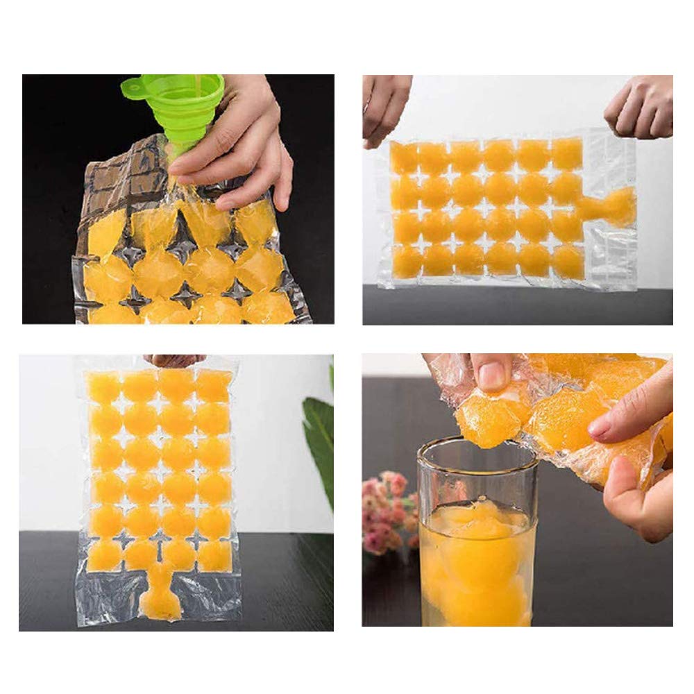 2 Pack 480 Ice Cubes - Disposable Reusable Ice Bags with Seal for Freezing - Perfect for Cocktails, Smoothies, and Party Drinks - Leakproof Ice Cube Maker Molds for Freezer