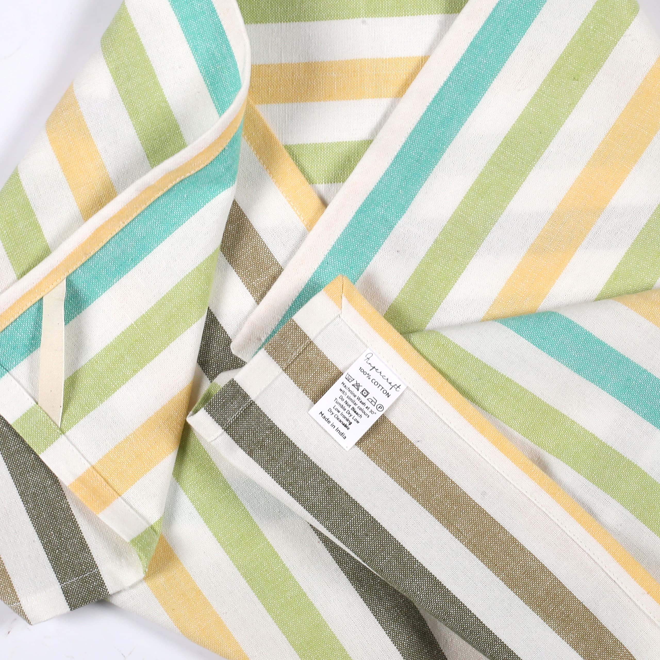 Premium Cotton Kitchen Towels Set of 6 - Super Absorbent & Soft for Cooking, Cleaning & Drying - 20x30in Striped Design