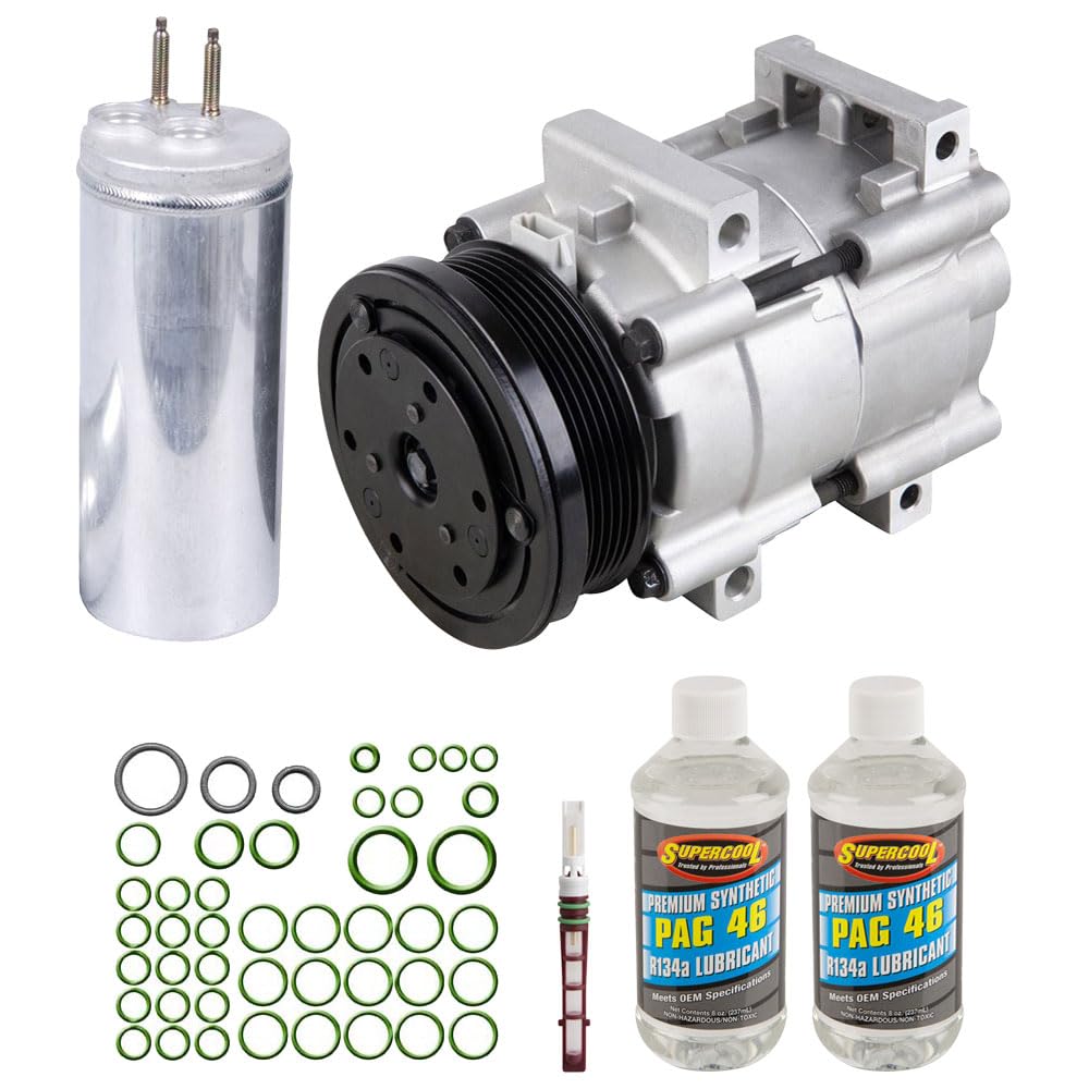 New AC Compressor & A/C Kit for 1999-2003 Ford Windstar - Includes Drier, Expansion Valve, PAG Oil & O-Rings - Complete Car Air Conditioning System Replacement - BuyAutoParts 60-80251RK - Perfect for Summer Cooling & Vehicle AC Repair