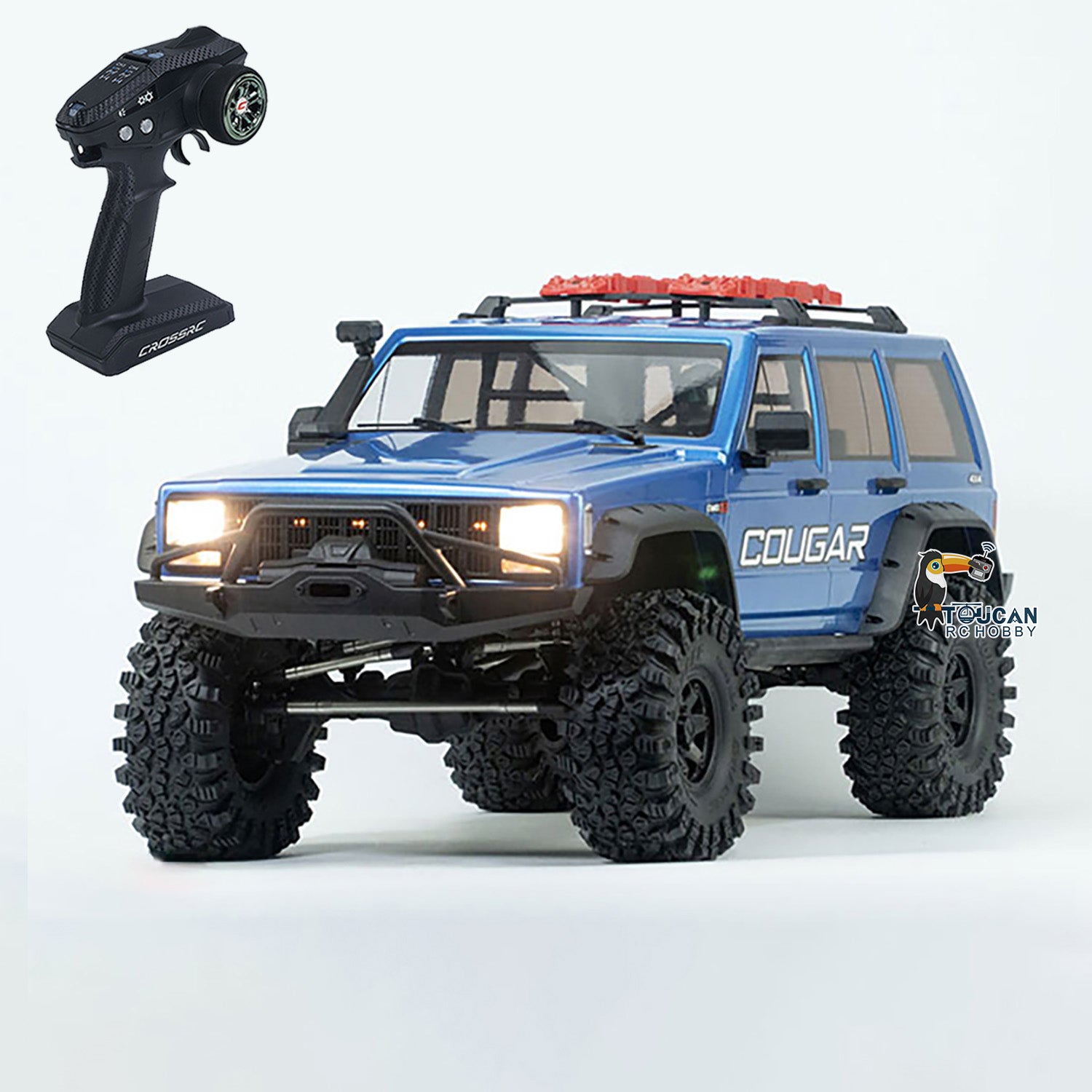 EMO X2 CROSSRC 1/8 Scale RC Rock Crawler - 4WD Off-Road Remote Control Car with 25T Brushed Motor & Hobbywing ESC | Waterproof, LED Lights | Perfect for Trail Crawling, Backyard Adventures & RC Hobbyists