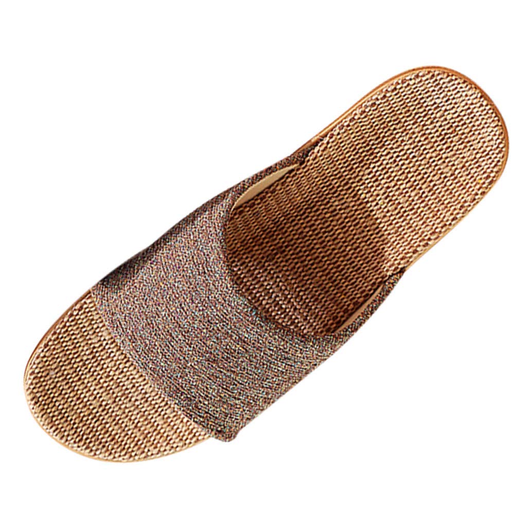 Women's & Men's Breathable Linen Slides - Comfortable Casual Slip-On Sandals for Indoor, Home, Beach & Summer Wear - Lightweight House Slippers & Outdoor Shoes