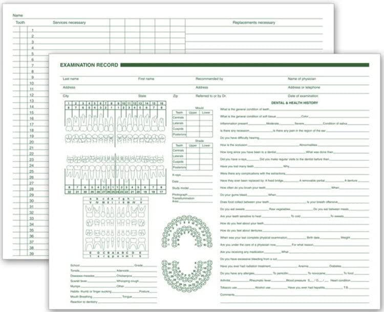 EGP Dental Exam Record Book - 250 Patient Records for Dentists & Hygienists | Perfect for Dental Clinics, Offices & Schools