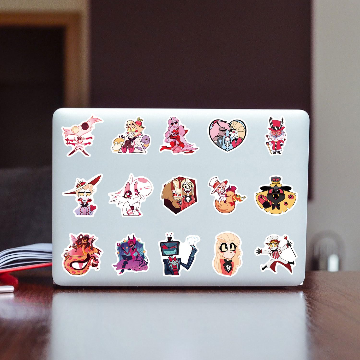 120pcs Hazbin Hotel Stickers - Vinyl Waterproof Cartoon Decals for Laptop, Water Bottle, Skateboard, Luggage - Aesthetic Scrapbook Decor for Adults, Teens & Kids - Perfect for School, Office & Travel