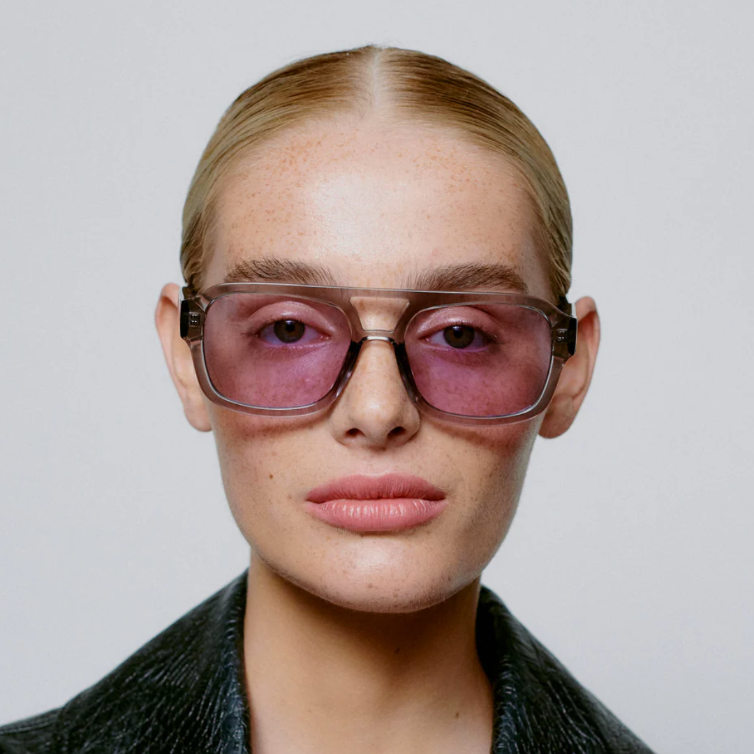 A. Kjaerbede Grey Transparent Kaya Sunglasses – Stylish UV Protection for Outdoor Activities & Fashion