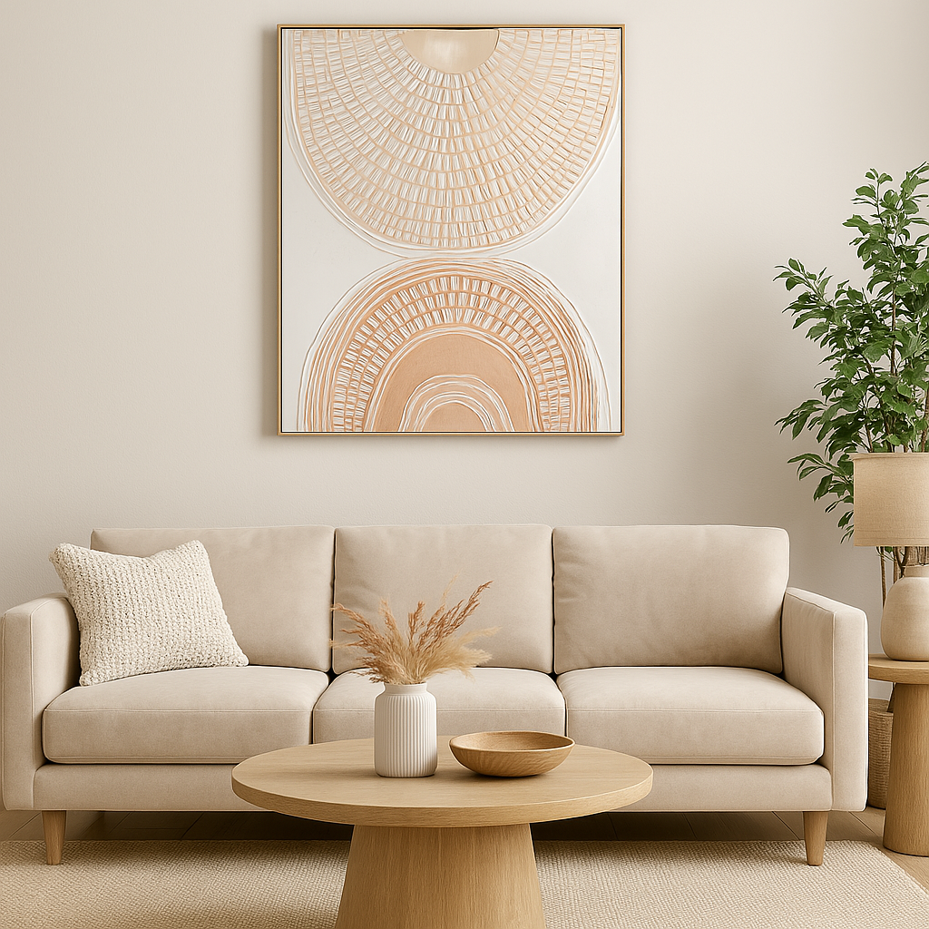 Urban Style Brushmarks Oil Painting Textured Blush Arches - Premium Art Canvas for Home Decor & Professional Studio Painting