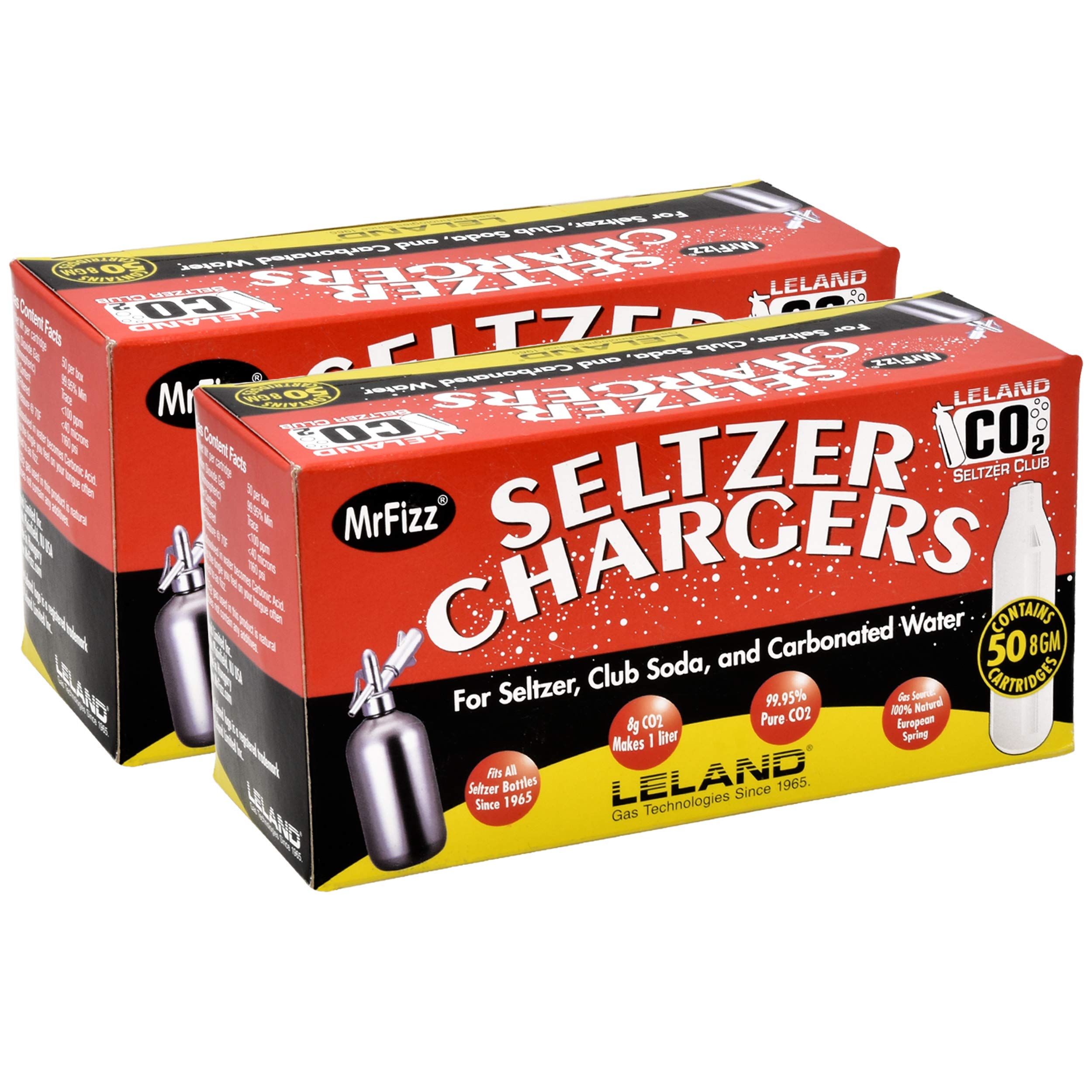 Premium Leland Seltzer CO2 Soda Charger - 60L Carbonation Cartridge for Home Soda Makers, Sparkling Water & Drink Dispensers - Perfect for Parties, Bars & Restaurants