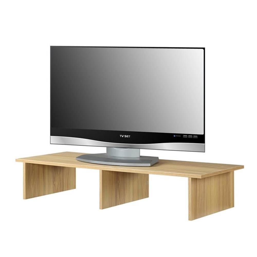 Light Oak TV Stand - Pemberly Row Large Monitor Riser for Living Room & Office